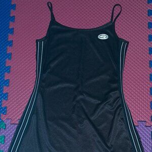 Light Weight Shiny Brown Hot Mini Spaghetti Strap Stretch Dress